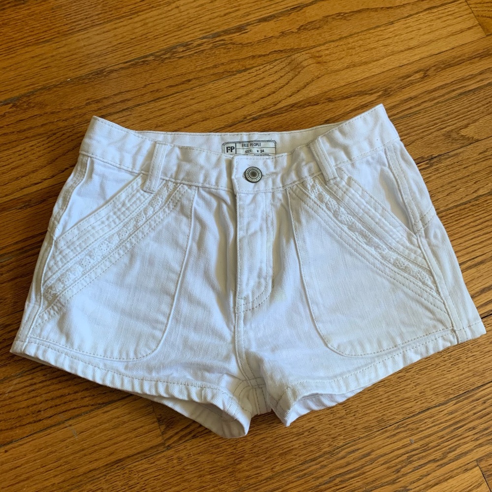 Free people jean / cargo white shorts